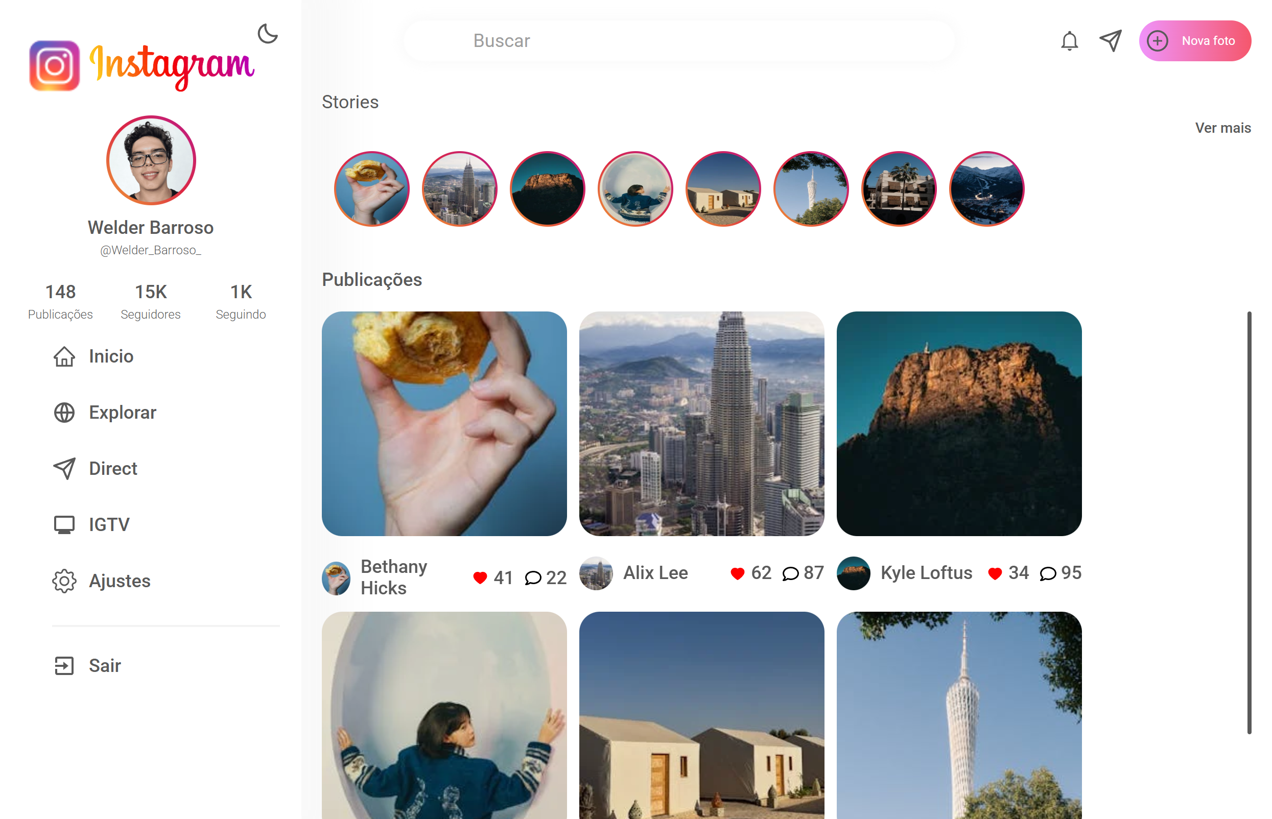 Preview do Instagram App