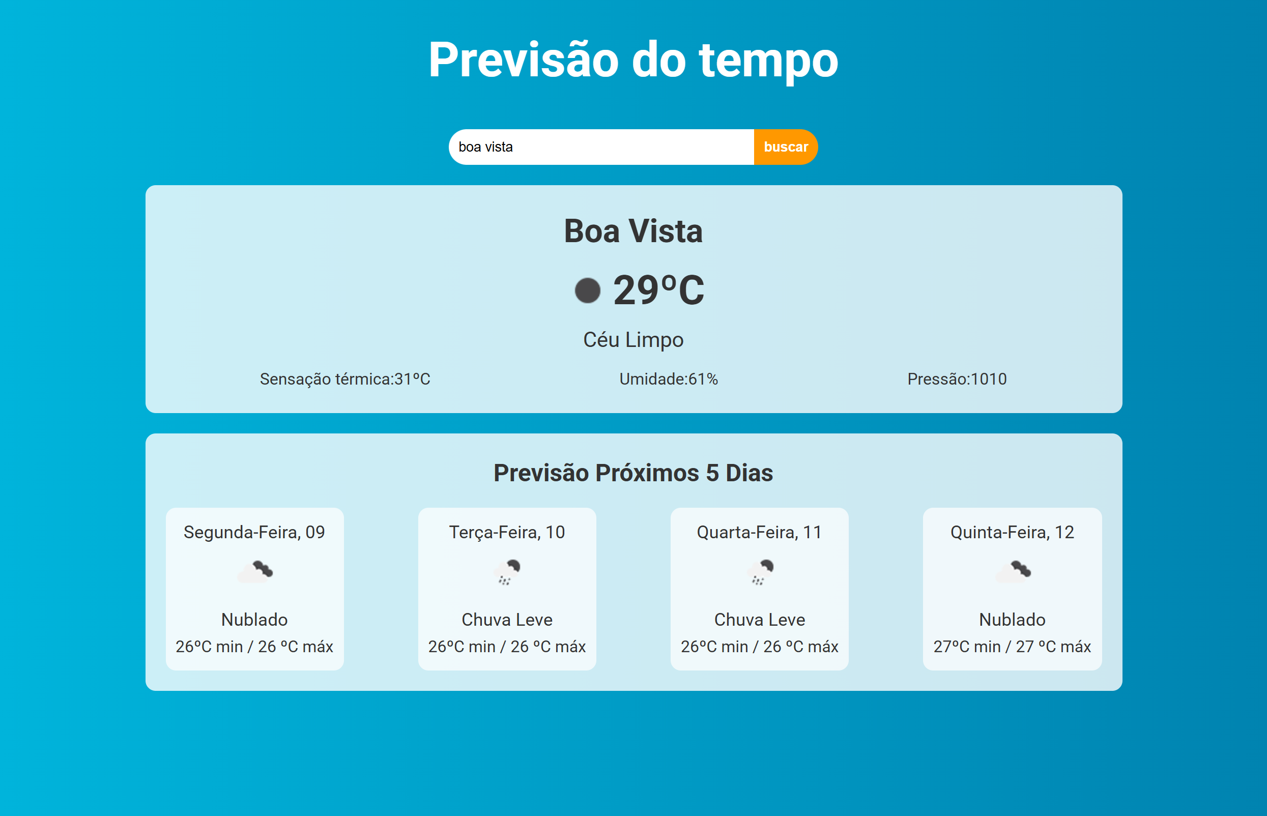 Preview do Weather Forecast